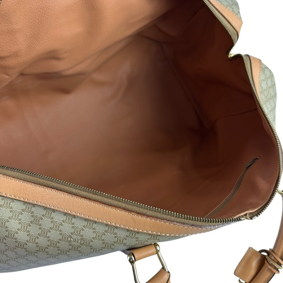 Genuine CELINE Paris Tan Macadam Signature Logo Duffle Travel Bag Authenticated - Picture 14 of 16